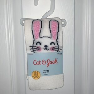 Cat & Jack footed tights bunny cute kids 12-14